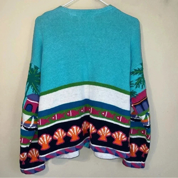Vintage Beach Cardigan Sweater Design Options Women’s Large - Picture 4 of 4